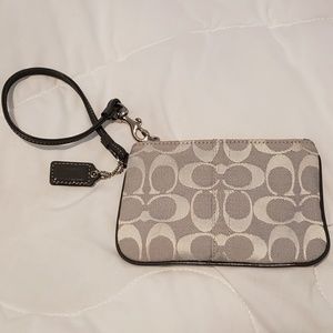 Coach grey wristlet